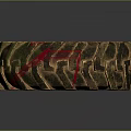 Vintage Recycled Tire Shaped Decorative Ornament Combination With Yellow Center And Worn Texture