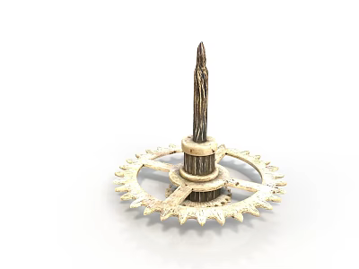 Industrial Gear Equipment With Vertical Shaft And Toothed Circular Base 3d model