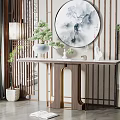 New Chinese style porch end view platform 3d model
