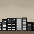 Black Kitchen Wine Coolers In Various Sizes With Interior Lighting Displaying Glasses And Bottles