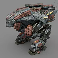 Smart Red Gray Armored Machine With Heavy Duty Mechanical Joints And Structure 3d model
