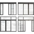 Modern Sliding Glass Doors With Different Frame Styles For Home Interior 3d model