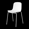 Modern Minimalist White Leisure Chair With Metal Legs And Simple Design
