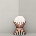 Modern Copper Table Lamp With White Feather Shade And Sleek Contemporary Design 3d model