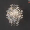 Modern Metal Frame Wall Lamp With Circular Hanging Discs And Warm Light
