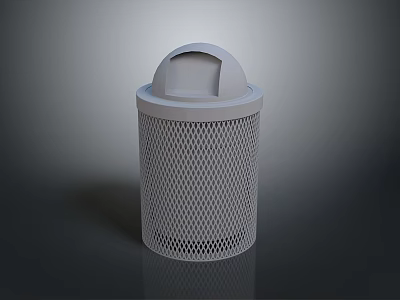 Modern Household Trash Can With Lid And Mesh Design For Daily Use 3d model