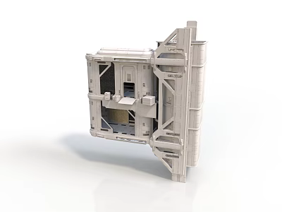 Industrial Architectural Model With Metal Frame Structure And Support Beams 3d model