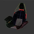 Modern Ergonomic Furniture Chair With Carbon Fiber Structure And Red Accents