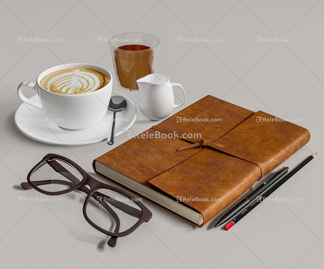 Modern Coffee Cup Coffee Cup Book Ornaments model