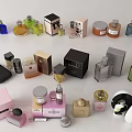 Assorted Perfume And Cosmetic Collection With Various Bottles And Packaging 3d model