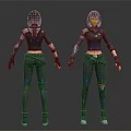 Futuristic Female Sci-Fi Characters And Alien Creature In Cyber Battle Suits Design