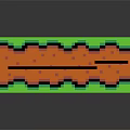 Pixel Art Yellow Character Riding Cart On Colorful Pixel Ground With Floating Pokeball