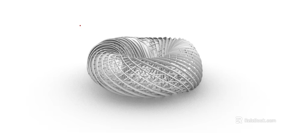 Silver Spiral Circular Metal Garden Ornament With Intricate Design For Outdoor Decor 3d model 