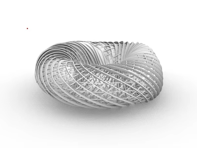 Silver Spiral Circular Metal Garden Ornament With Intricate Design For Outdoor Decor 3d model
