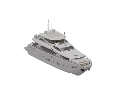 Modern Luxury Yacht Exterior Design With Upper Deck Sleek Lines And White Hull 3d model