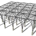 Modern gallery structure 3d model