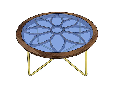 Nordic coffee table glass coffee table 3d model