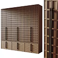 Modern Wooden Wardrobe Featuring Lattice Design And Sliding Doors For Home Interior