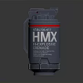 Realistic High Explosive Hand Grenade With Gray Body And Red Stripe Design