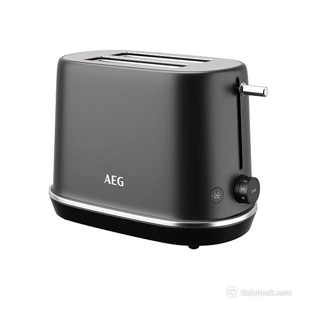 Modern Black Toaster Kitchen Appliance With Sleek Design And Control Knobs 3d model 