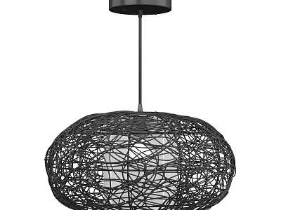 Modern Black Wire Mesh Spherical Design Pendant Light for Home Interior 3d model