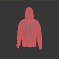 Blue Casual Hoodie With Zipper Closure And Front Pocket For Everyday Wear