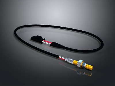 High Quality Black Computer Cable With Dual Connectors And Durable Label Design 3d model