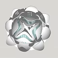 Lotus Shaped 3D Model Decorative Sculpture With Layered Petals And Modern Design