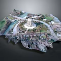 Classical European Architecture Central Dome Building With Circular Layout Greenery Paths And River