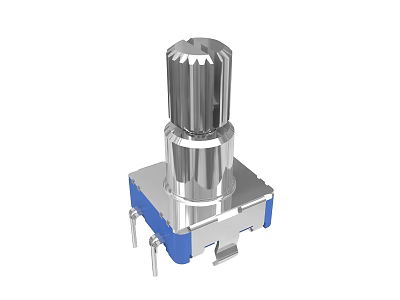 Industrial Hardware Tool Knob With Stainless Steel Body Blue Base And Pins 3d model