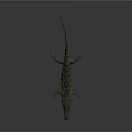 Crocodile 3D Model With Spotted Skin Open Mouth Lying On Dark Background