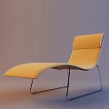 Sleek Modern Lounge Chair Design With Light Upholstery And Curved Metal Frame