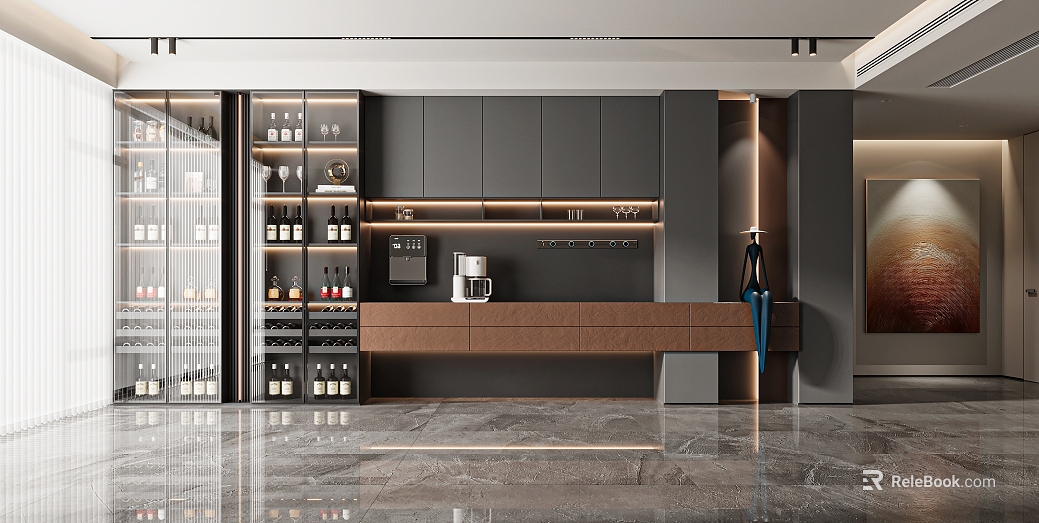 Light Luxury Wine Cabinet texture