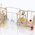 Wooden Outdoor Playground Equipment with Climbing Frames Slides and Swings for Kids