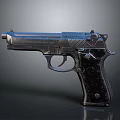 Classic Black Pistol With Metallic Finish And Detailed Glossy Surface Design