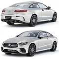 Silver Mercedes Benz Coupe Rear And Front Views
