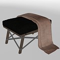 Modern Sofa Stool Stool Wood Leather Stool Blanket Towel Low Stool 3d model