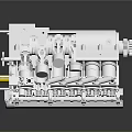 White Mechanical Equipment Model Featuring Gears Pipes And Intricate Structure 3d model