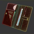 Brown Leather Wallet Organizer with Credit Cards ID Card and Pen