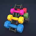 Fitness Equipment Colorful Dumbbells with Various Weights 1kg to 6kg on Black Rack