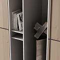 Modern Wooden Bookcase with Open Shelves Cabinet Doors and Books Decorative Accents