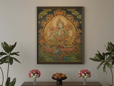 Tibetan-style Thangka Green Mother Hanging Paintings model