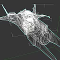 Sleek Black Futuristic Vehicle For Game Movie Character With Red Accents And Wings