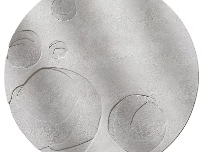 Gray Round Rug With Textured Circular Patterns And Modern Minimalist Design 3d model