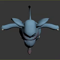 Blue Cartoon Elephant Character With Pink Ears And Open Arms