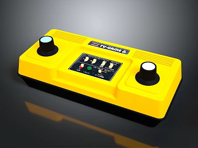 FUTEKUSA Yellow Computer Control Panel Featuring Dual Knobs Buttons And Indicator Lights 3d model