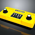 FUTEKUSA Yellow Computer Control Panel Featuring Dual Knobs Buttons And Indicator Lights