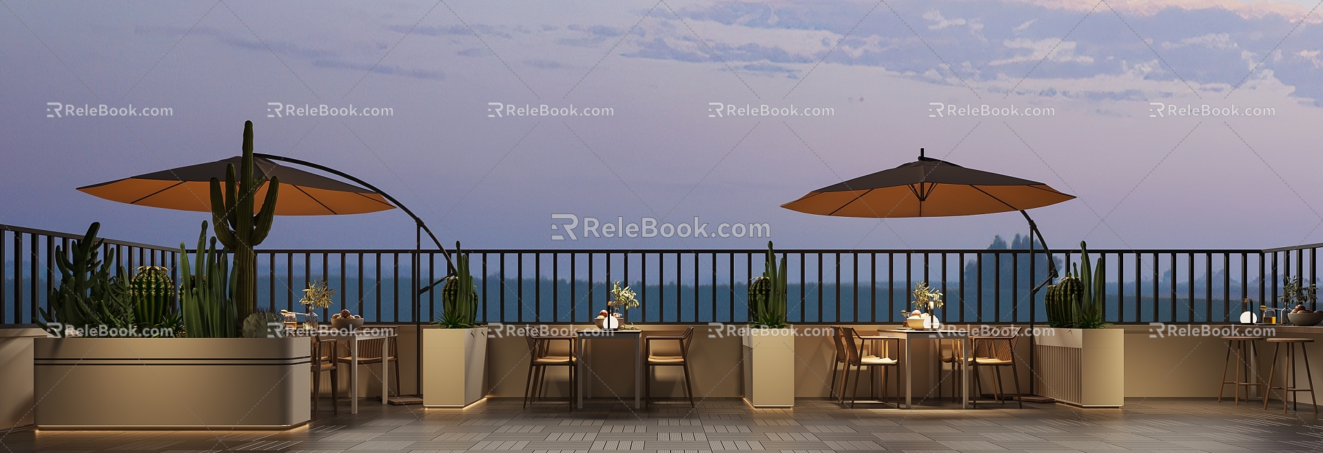 Roof Garden Balcony 3d model