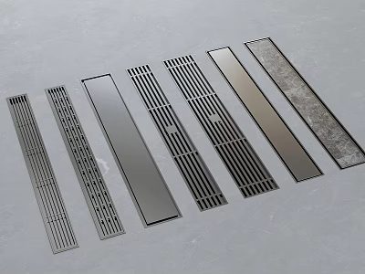 Different Metal Floor Grilles With Grid Patterns And Smooth Surfaces For Decoration 3d model