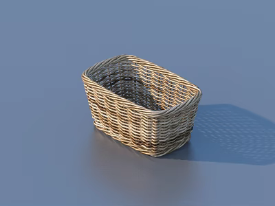 Practical Handwoven Wicker Storage Basket For Household Daily Use And Decorative 3d model